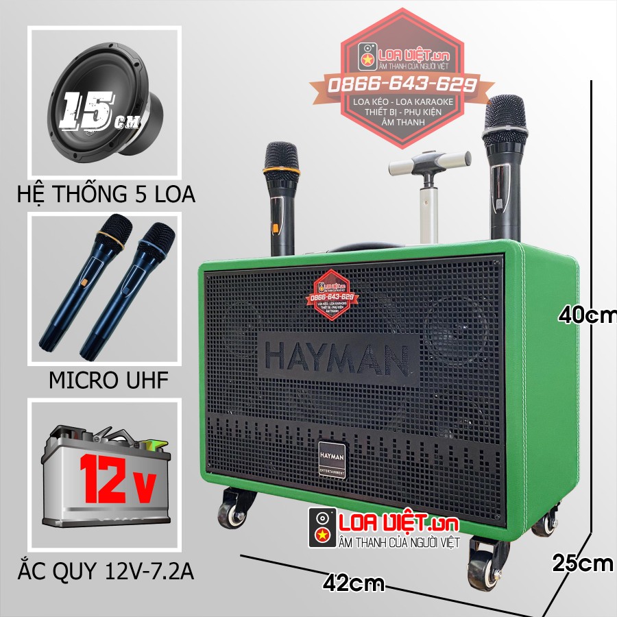 Loa xách tay HAYMAN X8-6 Bass 16